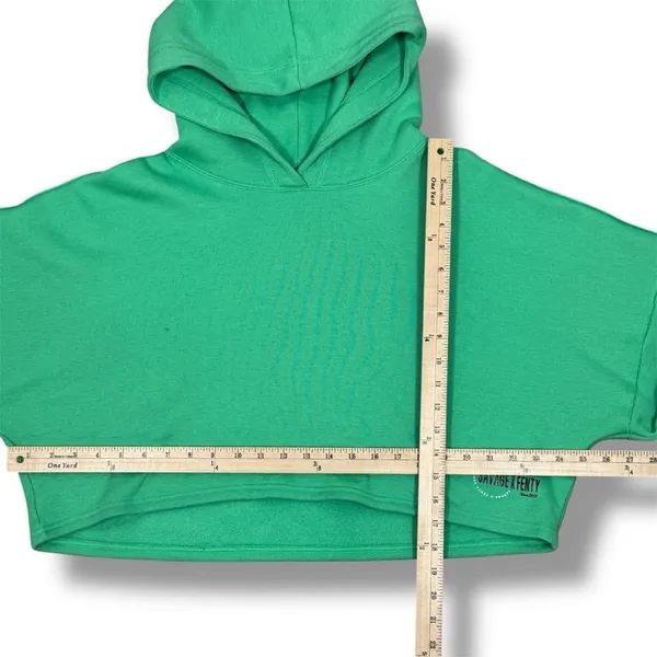 Savage X Fenty Essential Fleece‎ Scope Logo Cropped Hoodie Sweatshirt Green XL - Image 11