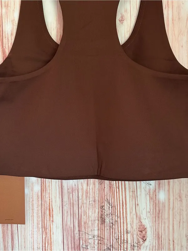 Girlfriend Collective Cafe Brown Paloma Racerback Sports Bra Style 1002 Sz M - Image 12