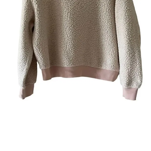 Who What Wear Women’s Sherpa Long Sleeves Sweatshirt Crewneck Brulee SZ XL - Image 4