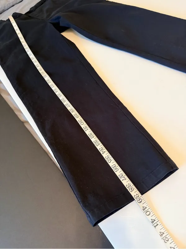 STUSSY women's cotton pull up straight leg pants black, size L - Image 5