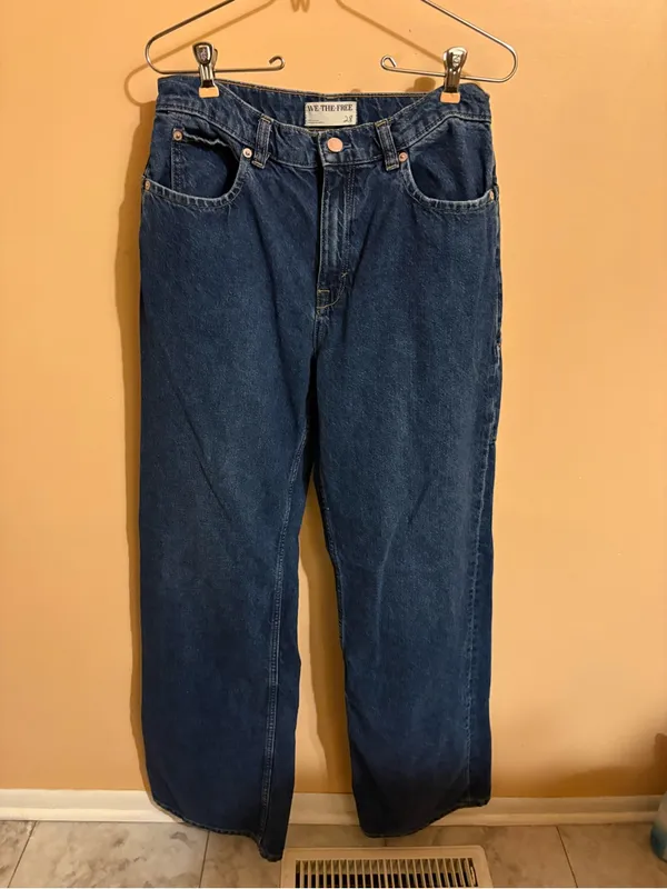 Free People Tinsley Baggy High Rise Straight Leg Jeans in Dark Romance - Image 4