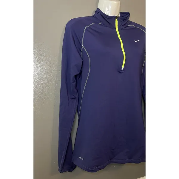 Nike Dri-Fit Pullover Womens Medium Purple 1/4 Zip Running Shirt Top Athletic - Image 2