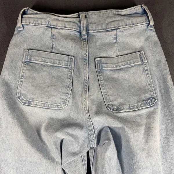 Old Navy Extra High-Rise Sky-Hi Wide Leg Jeans Womens 0 Blue Light Stretch Denim - Image 15