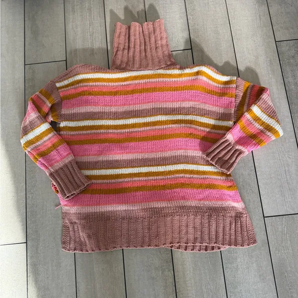 Aerie Multicolor Striped Turtleneck Sweater - Image 2