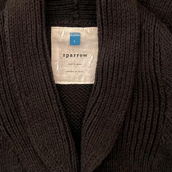 Anthropologie SPARROW Batley Fairisle Black Cardigan Sweater Fair Isle Large - Image 9