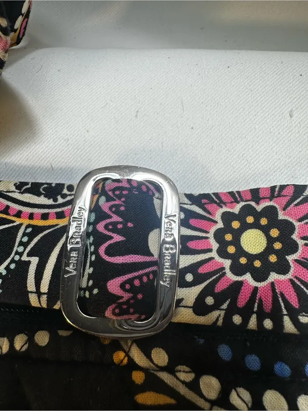 D5. Vera Bradley Black Multicolor Paisley Print Crossbody Bag,adjustable strap - Image 3