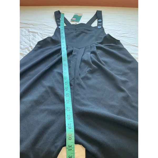 NWT Halara Pockets Waffle Casual Overalls XSmall Black - Image 6