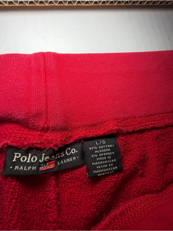 Vintage Y2K Polo Jeans Co. Ralph Lauren Red Knit Pants - Image 3
