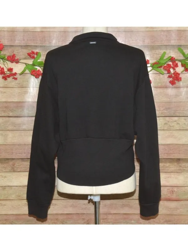Victoria's Secret Womens XXL Black Quarter Zip Fleece Pullover Sweatshirt 2XL - Image 8
