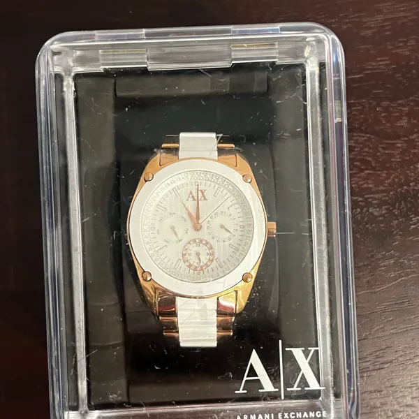Armani Exchange Rose Gold and White Ceramic Women's Bracelet Watch - Image 2