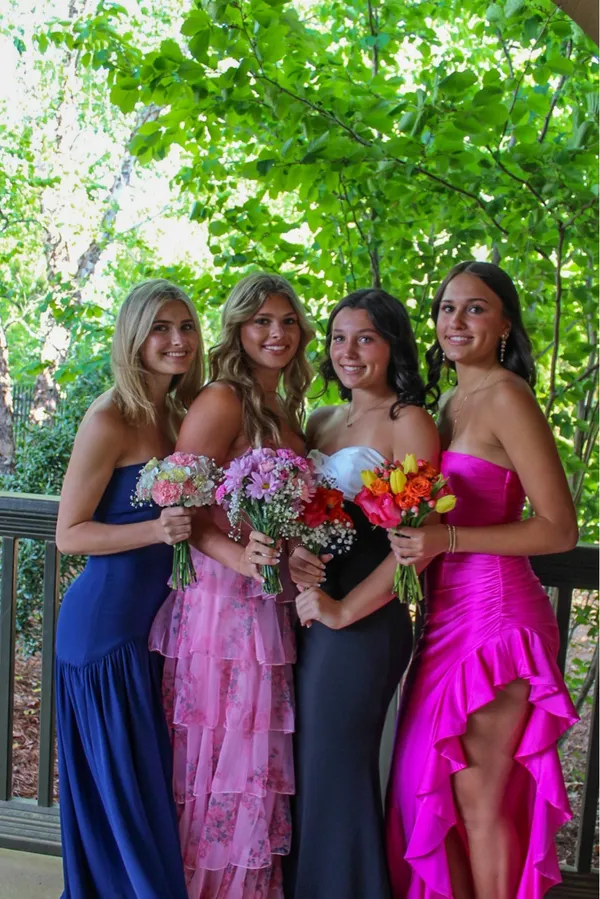 Dillard's Hot Pink Strapless Dress - Image 4