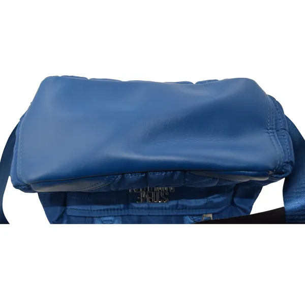 Steve Madden Royal Blue Quilted Nylon‎ Mini Backpack Logo Straps Silver Hardware - Image 4