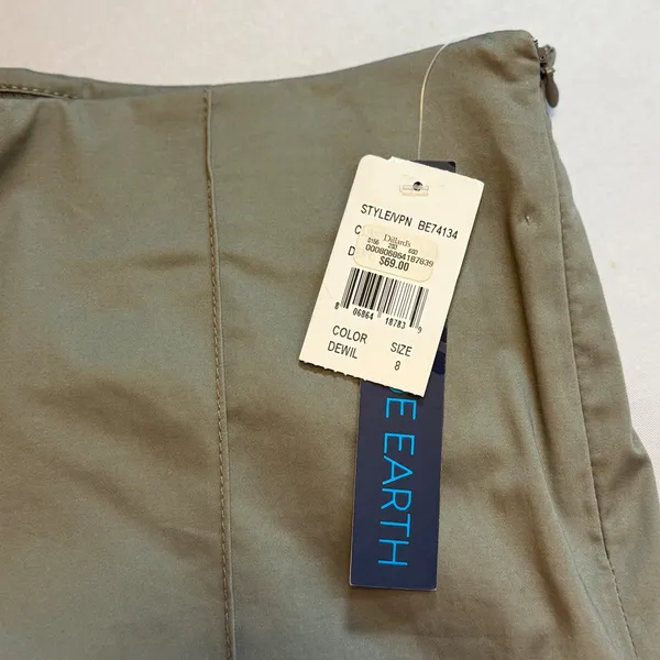 NWT Blue Earth Womens Stretch Ankle Pants Olive Green Pintuck Seam Side Zip Sz 8 - Image 7