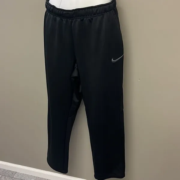 Nike Drifit Black Elastic Waistband w/ Drawstrings Running Warmup Pant- Large - Image 2