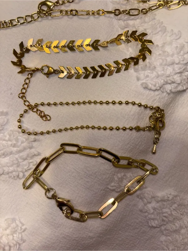 Gold Tone Women's Layered Bracelet Set - Image 2
