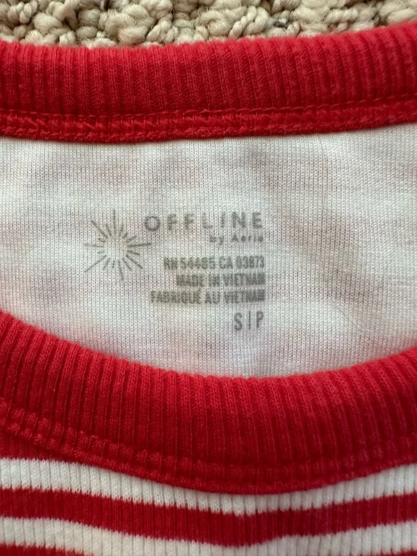Aerie OFFLINE by Tank Cropped Red and White Striped S - Image 3