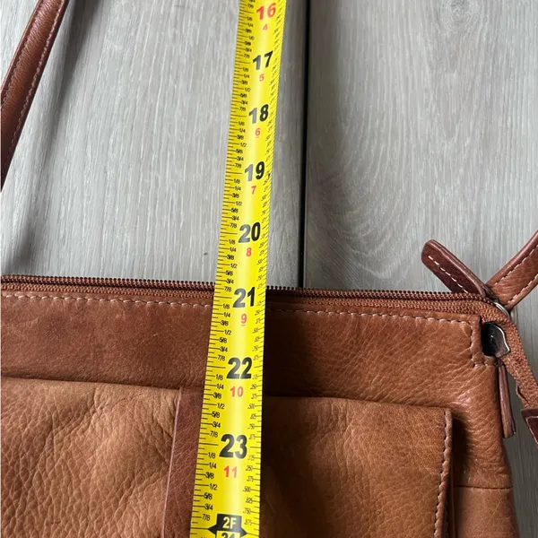 Fossil Vintage Classic Brown Leather Bag Shoulder Crossbody Purse - Image 8