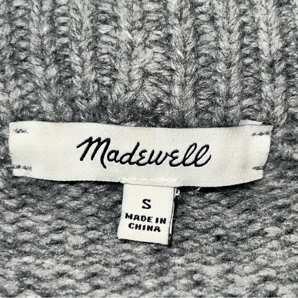Madewell Unisex Gray and Yellow Crew Neck Sweater with Retro Stripes-Size S - Image 10