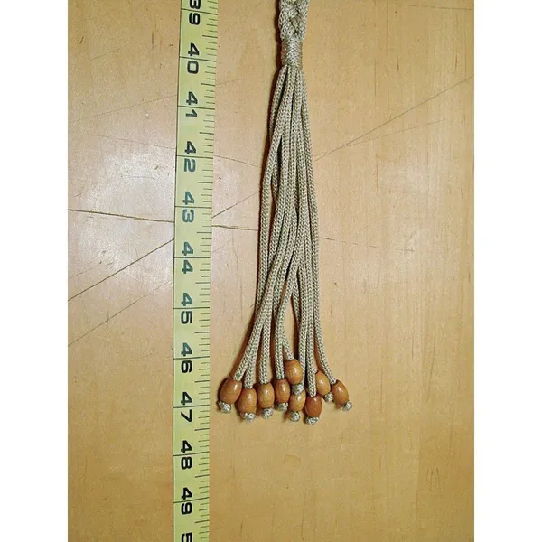 Braided Fringe Beaded Boho Waist Belt Beige Brown Thin Dress Macrame Rope Gypsy - Image 7