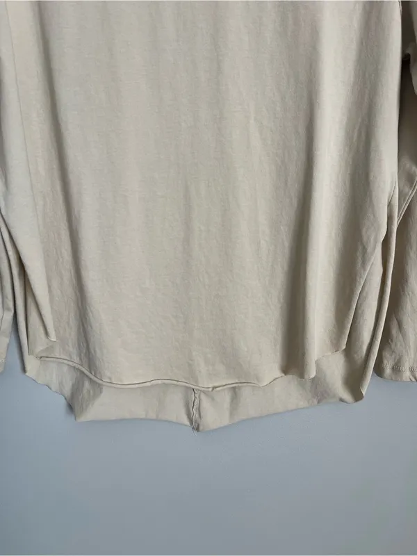 MONO B Beige Scoop Neck Long Sleeve Raglan Top Sz S - Image 4