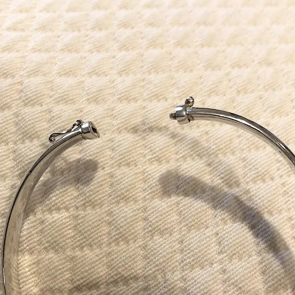 Sterling Silver Spring Closure Locking Clasp Closure Bangle Bracelet Silver - Image 9