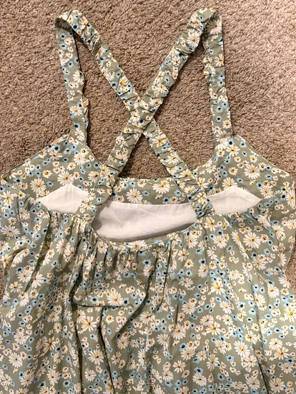 Lulus Floral Strappy Sundress Size Xs Light Green Blue DaisyBoho - Image 4