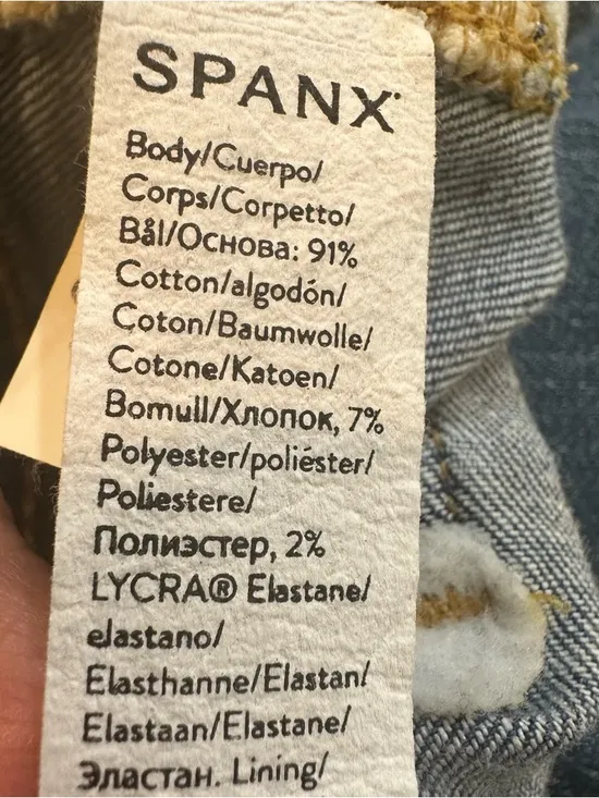 SPANX Seamed Front Wide Leg Denim Jeans Size Medium Vintage‎ Indigo - Image 9