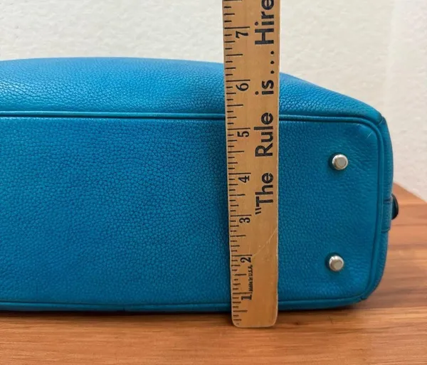 COACH Prairie Pebbled Leather Turquoise Color Satchel Crossbody RECOLORED! READ - Image 9