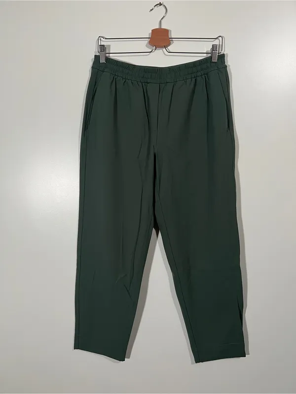 Lululemon Tapered-Leg Mid-Rise Pants 7/8 Length Ankle Size Medium Green - Image 3