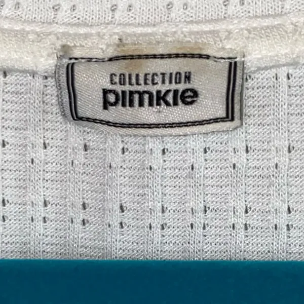 Pimkie Collection White Pointelle Henley Top Women's M Short Sleeve Button Front - Image 3