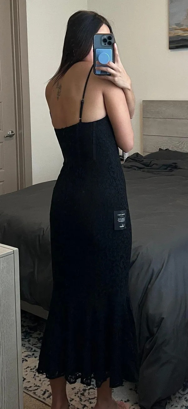 Lulus Lace Trumpet Midi Dress - Image 5