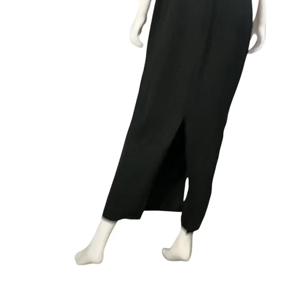 Roberta Black Draped Maxi Dress Sweetheart Neckline Spaghetti Strap Formal Gown - Image 10