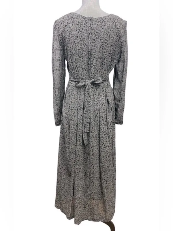 Sarah Elizabeth Vintage Floral Tie Back Pleated Maxi Prairie Dress size 10 - Image 3