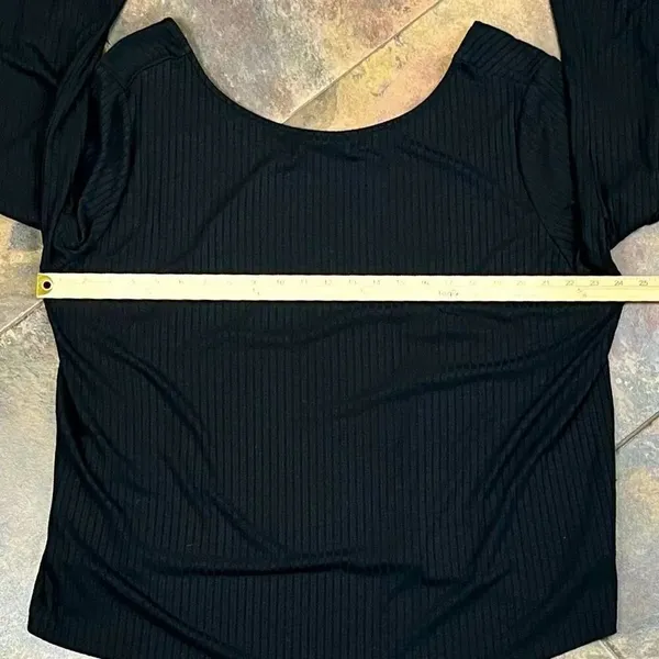 Who What Wear Black Ribbed Blouse Bell Sleeves 2X - Image 7