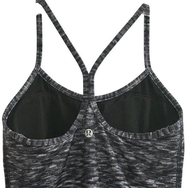 Lululemon Women's Black‎ Striped Athletic Tank Top Size 4 Yoga Gym - Image 6