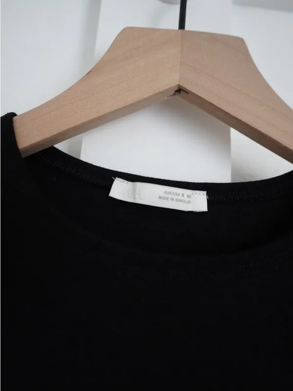 Zara Black Short Sleeve Tee - Image 2
