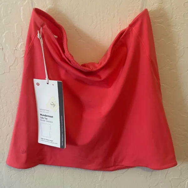 Lululemon Wundermost Ultra-Soft Nulu Tube Top Glaze Pink! NWT Size Medium. - Image 2