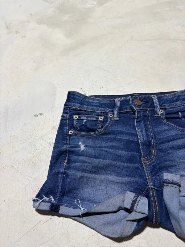 American Eagle Outfitters super stretch hi-rise shortie 2 denim jean shorts - Image 2