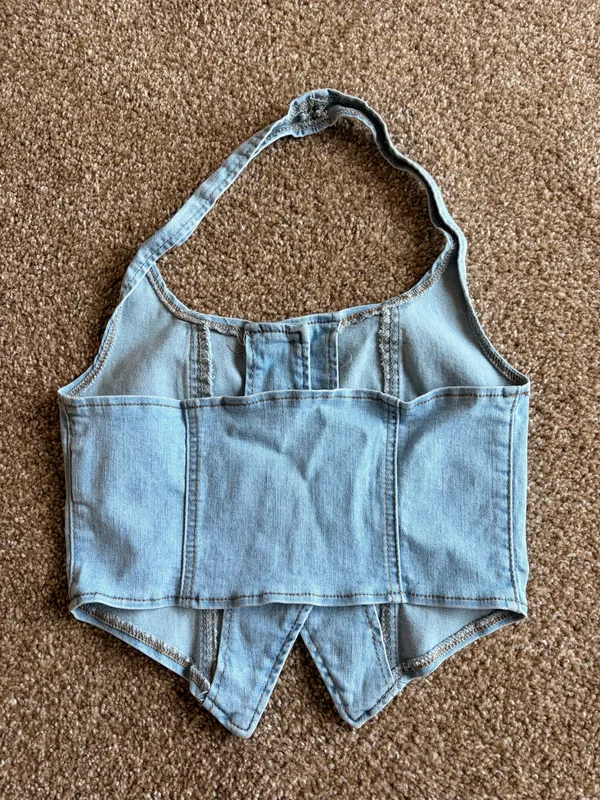 Denim Halter Top Shein - Image 2