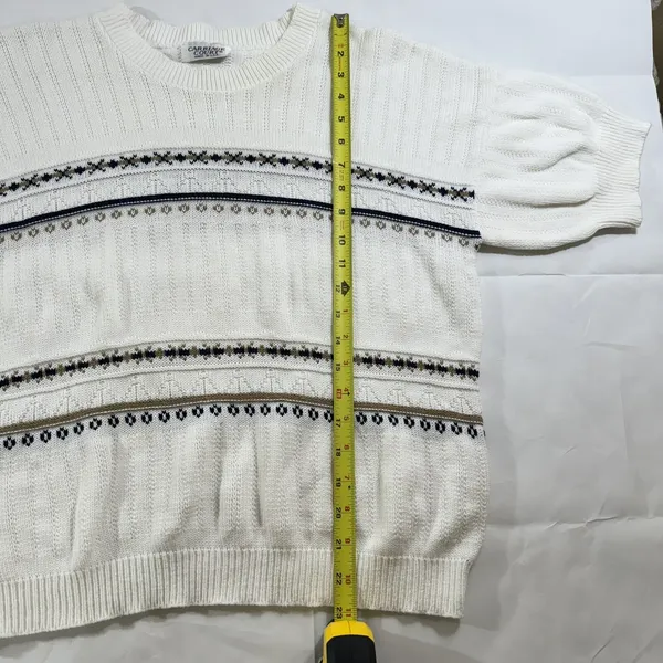 VTG 80s Carriage Court USA‎ Old Stock Cable Knit Ski Sweater Baggy Style- M - Image 6