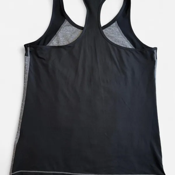 Nike Women M Performance Sporty Sleeveless Tank Top Gray Black - Image 5