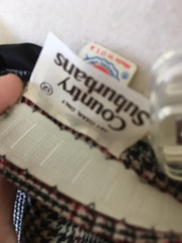 Vintage 80s Country Suburbans Wool Glen Plaid Check Midi Skirt Straight Lined 12 - Image 5