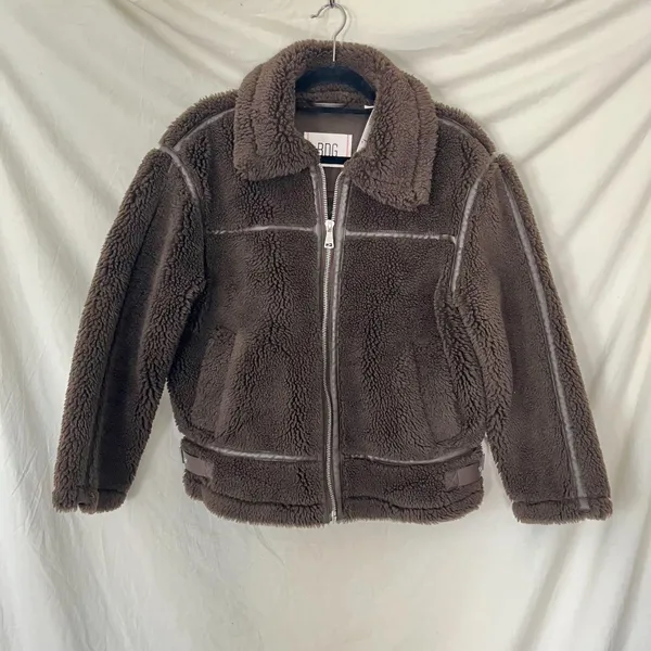 NWT BDG Taylor Piled Fleece Aviator Jacket Brown - Image 2