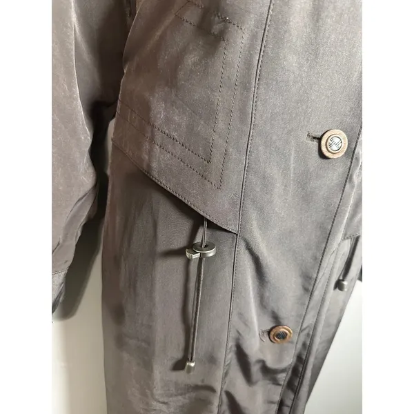 Luba Paris Vintage Taupe Brown‎ Maxi Duster Trench Coat Button Front Romania - Image 3
