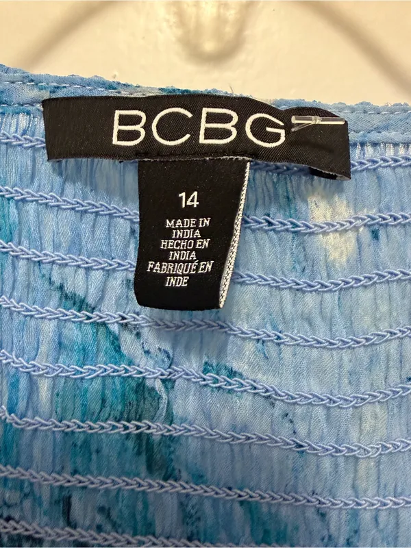 BCBG Coastal‎ Muse Multi Smocked Chiffon Mini Dress Sz. 14 NWT - Image 7
