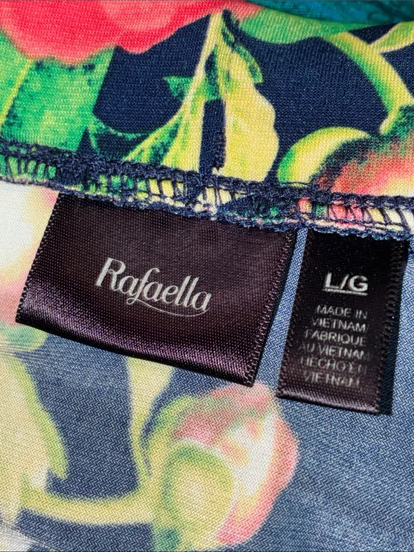 Rafaella Boho Floral Navy Blue, Yellow, Pink, Cream, & Green Midi Skirt - Size - Image 8