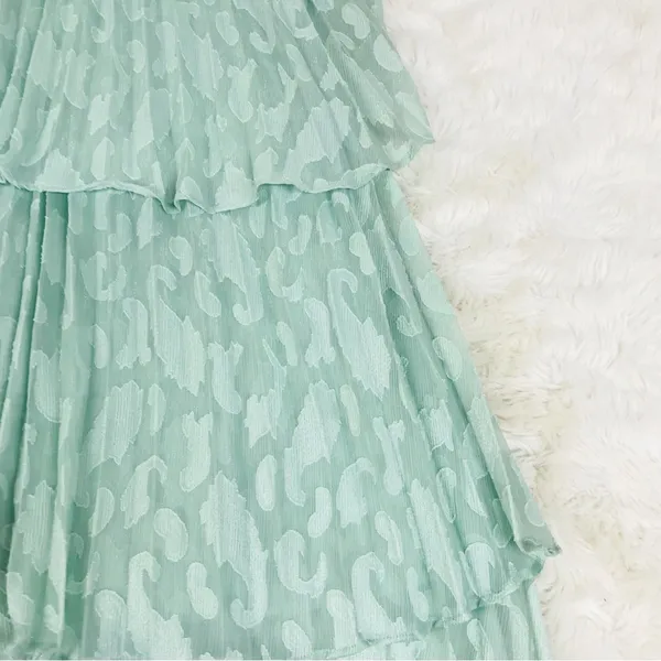 GIANNI BINI Sage Green Tiered Corset Midi Dress Cocktail Party Formal Size 2 New - Image 8