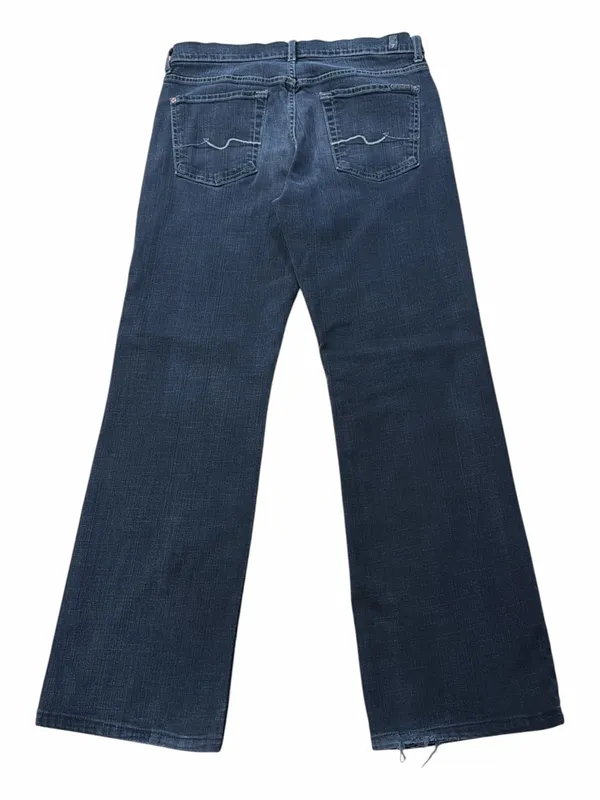 7 for All Mankind Black Straight-Leg Jeans - Image 2
