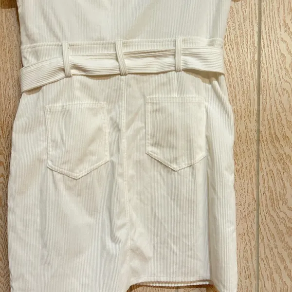 Women's Large Corduroy Mini Dress with Short Sleeves - Image 6