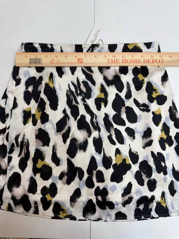 Wishlist Leopard Print Satin Mini Skirt size L - Image 5